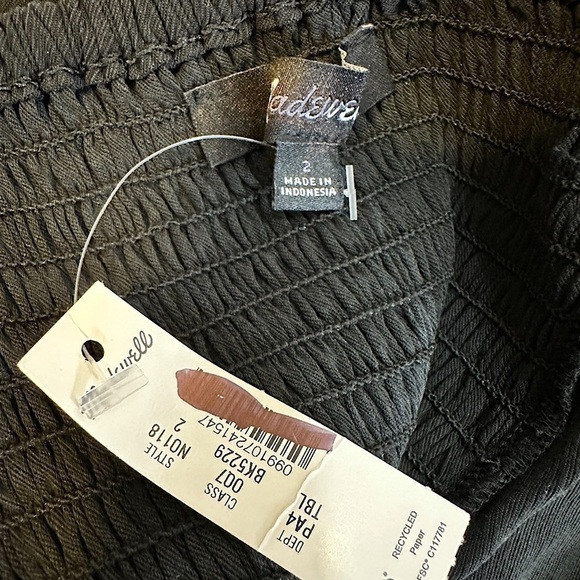 NWT Madewell Cap-Sleeve Crop Wide-Leg Jumpsuit in Black Size 2 - Picture 11 of 16